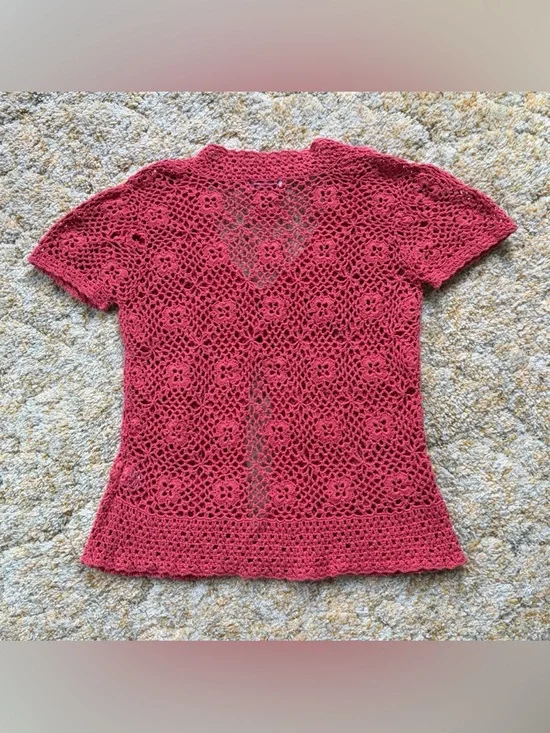Terracotta Orange Crochet Top - Picture 3 of 4
